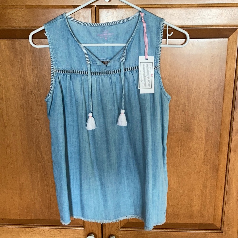 Chambray ladder lace top. Girls XL. NWT brand new